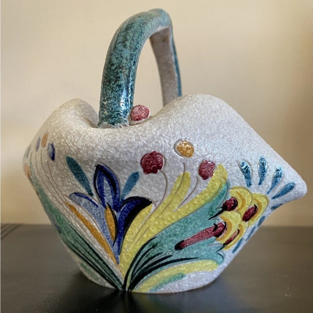 Floral Ceramic Basket made in Italy